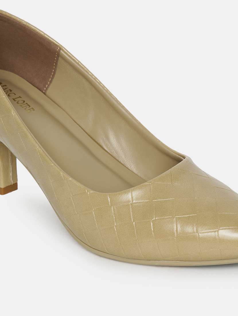 beige pu slip on pumps - 19666396 -  Standard Image - 5