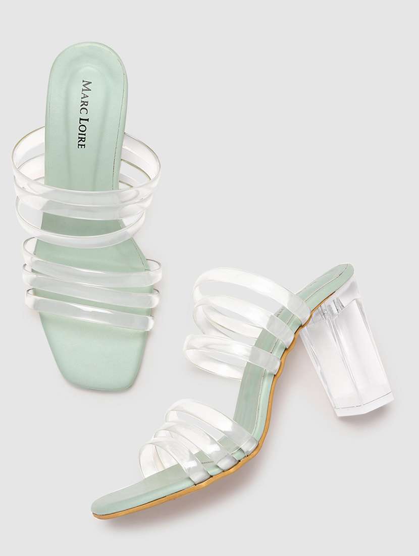 green slip on sandal - 19666397 -  Standard Image - 3