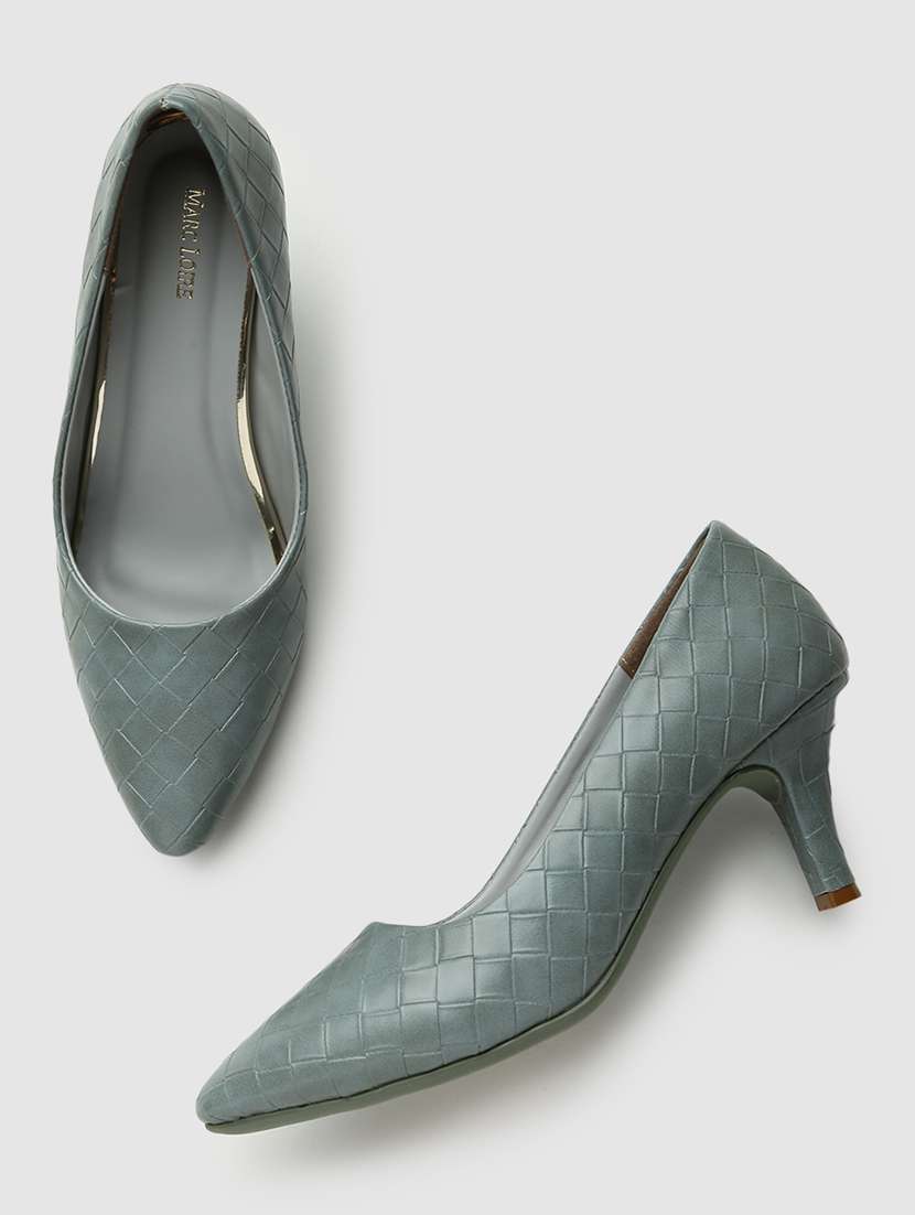 grey pu slip on pumps - 19666398 -  Standard Image - 3