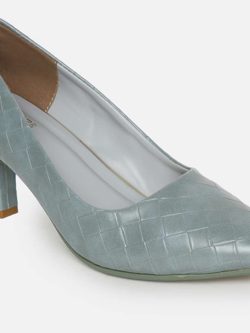 grey pu slip on pumps - 19666398 -  Standard Image - 5