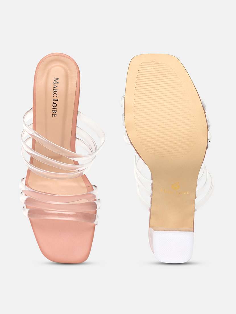 pink slip on sandal - 19666399 -  Standard Image - 3