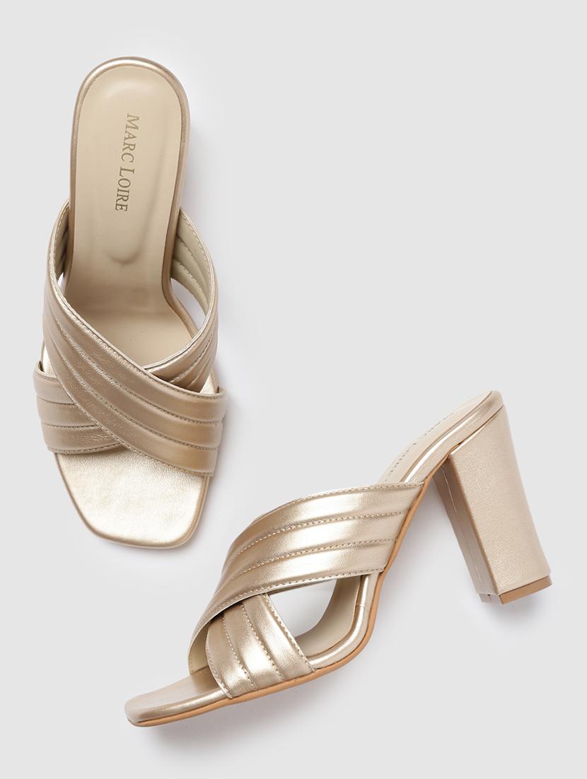 golden slip on sandal - 19666412 - Standard Image - 3