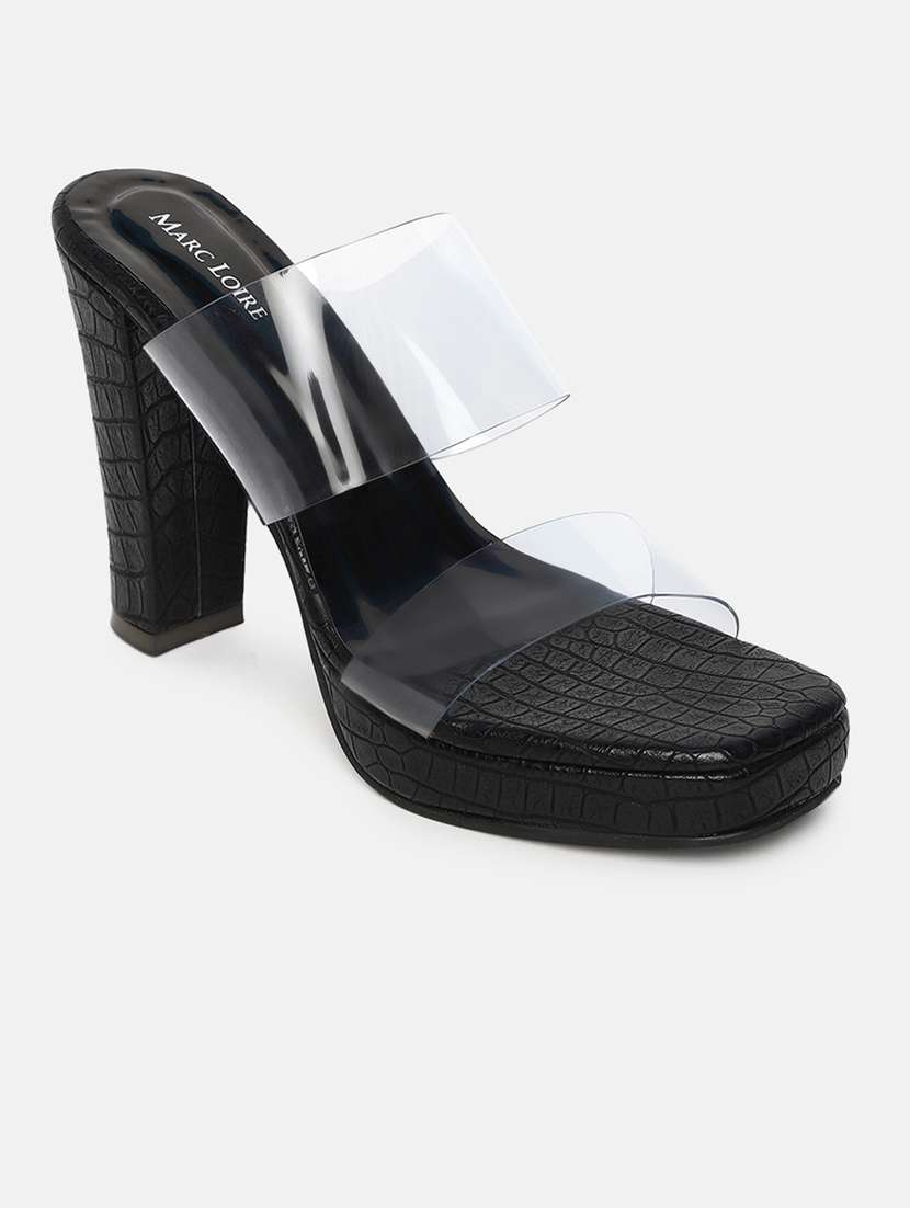 black slip on sandal
