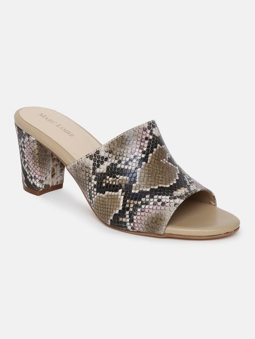 tan pu slip on sandals - 19666419 - Standard Image - 0