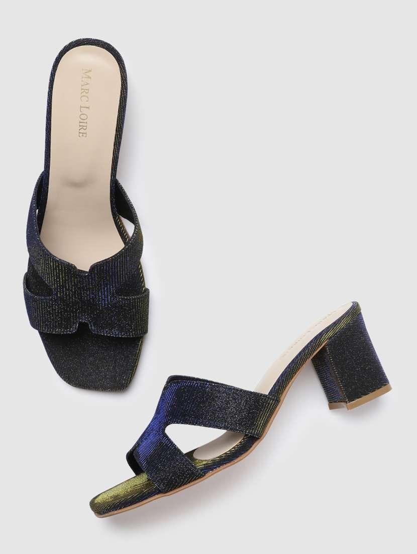 black pu slip on sandals - 19666423 -  Standard Image - 3