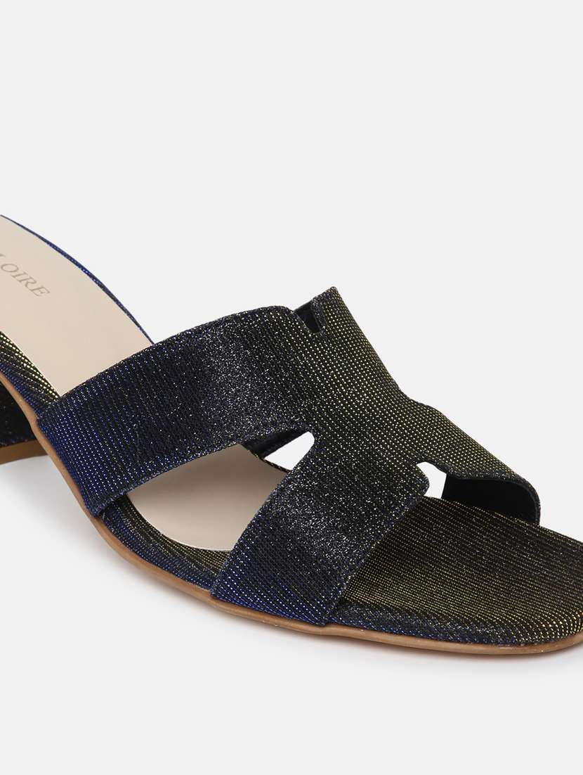 black pu slip on sandals - 19666423 -  Standard Image - 5