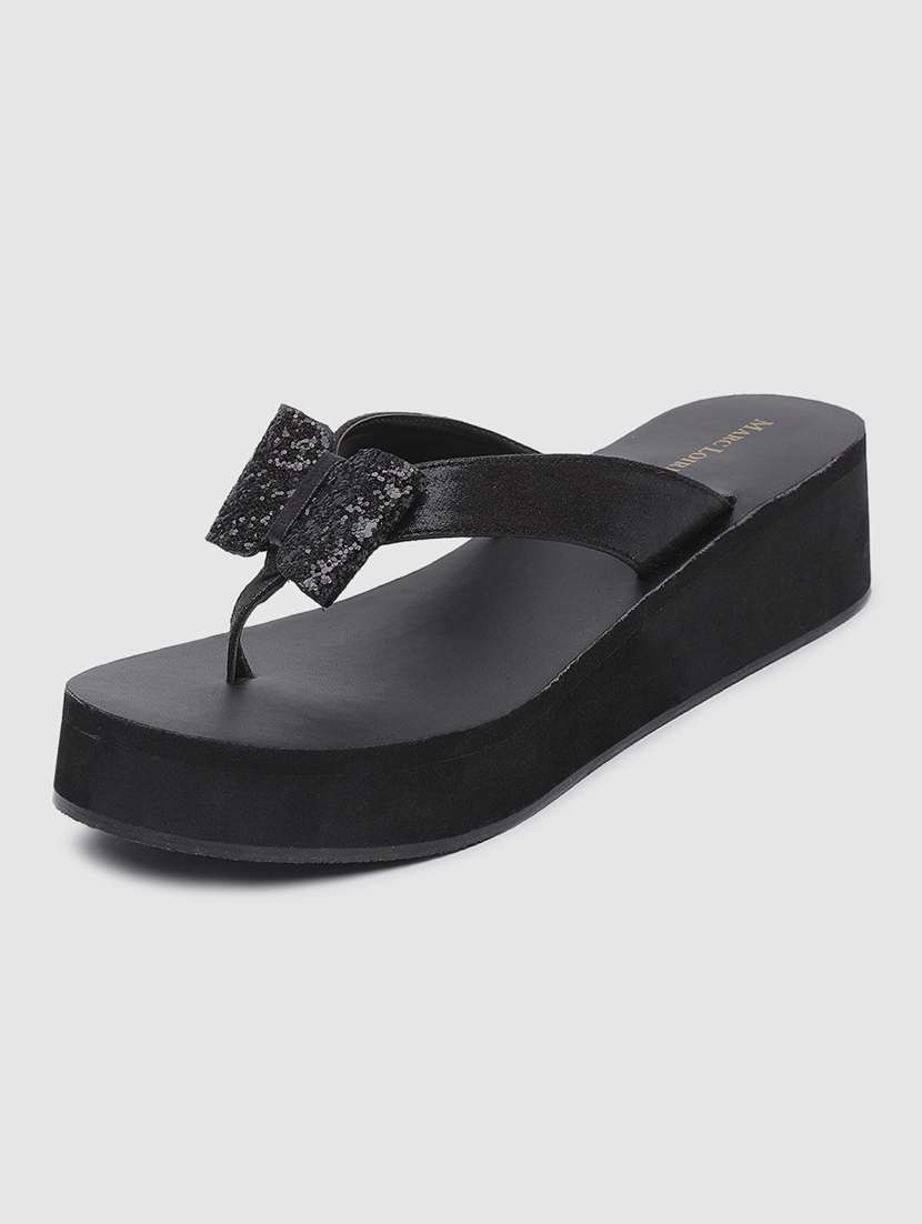 black t-strap wedge