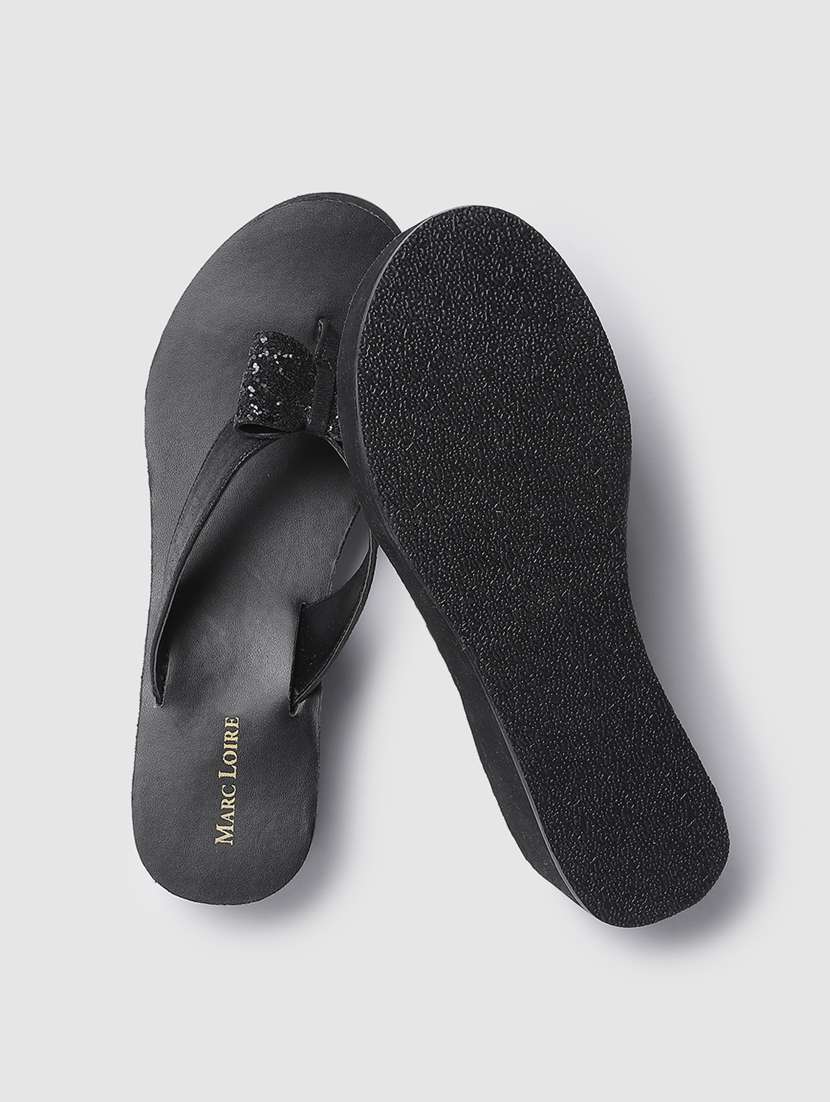 black t-strap wedge - 19666445 -  Standard Image - 3