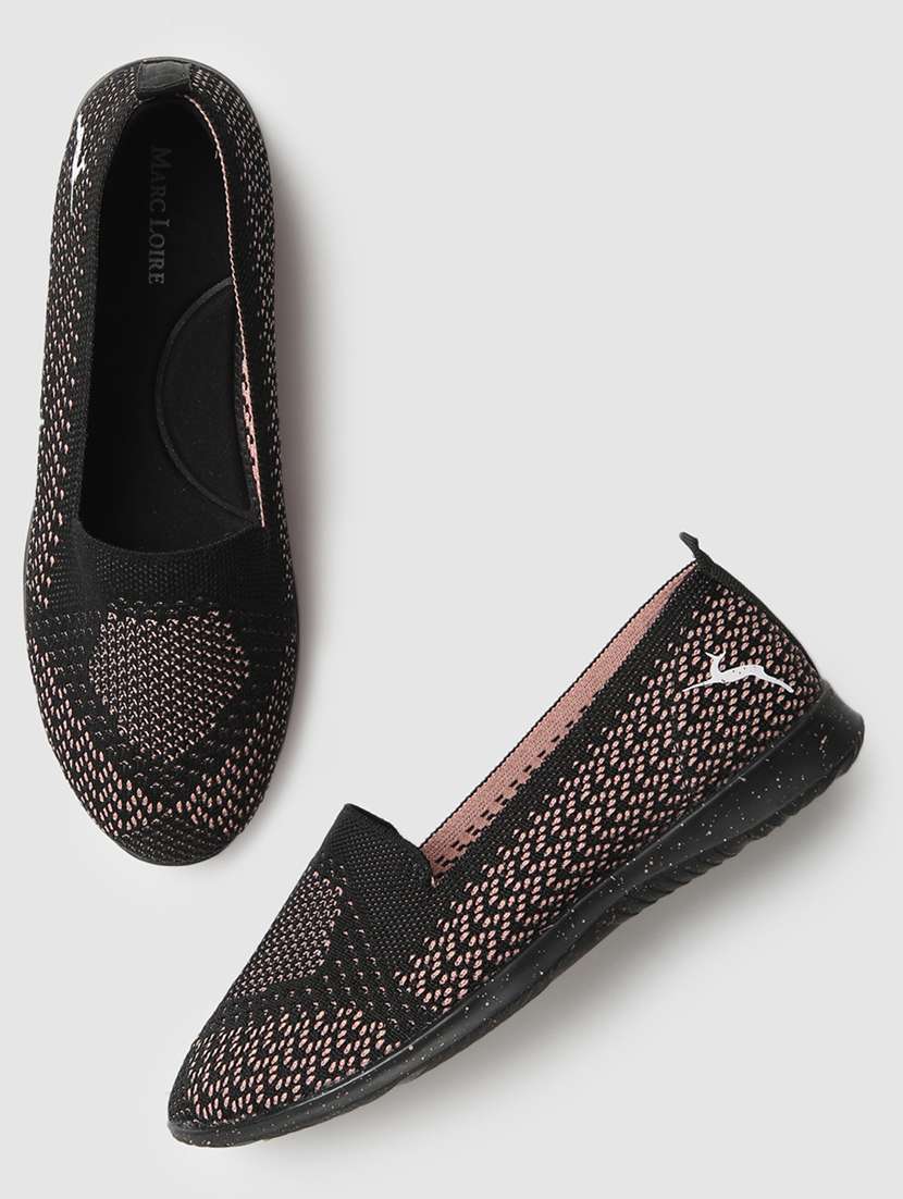 black fabric slip on casual shoes - 19666453 - Standard Image - 3