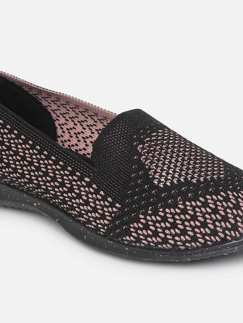black fabric slip on casual shoes - 19666453 - Standard Image - 5