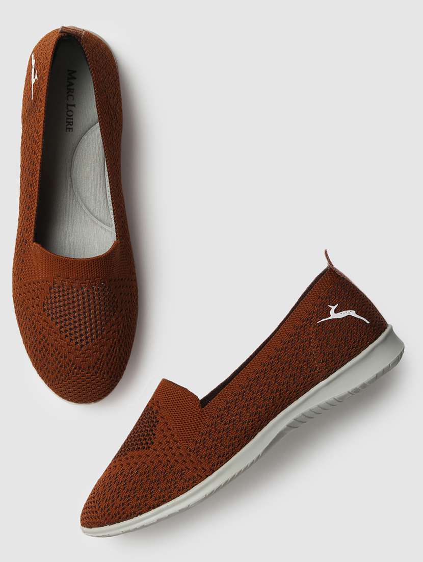 brown fabric slip on casual shoes - 19666454 -  Standard Image - 3