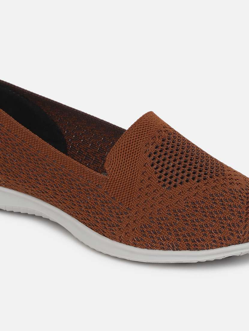 brown fabric slip on casual shoes - 19666454 -  Standard Image - 5