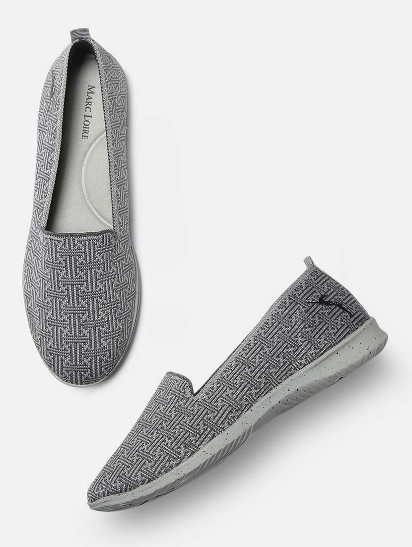 grey fabric slip on casual shoes - 19666465 -  Standard Image - 3