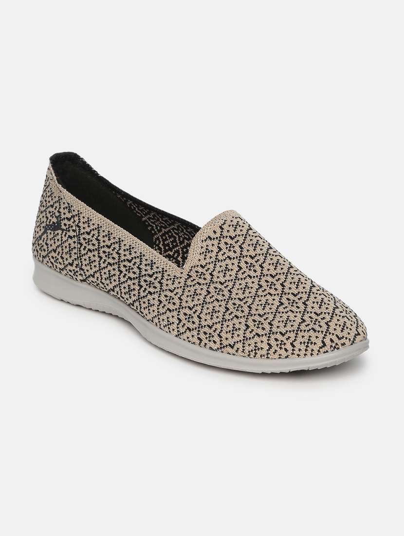 beige fabric slip on casual shoes - 19666471 -  Zoom Image - 0