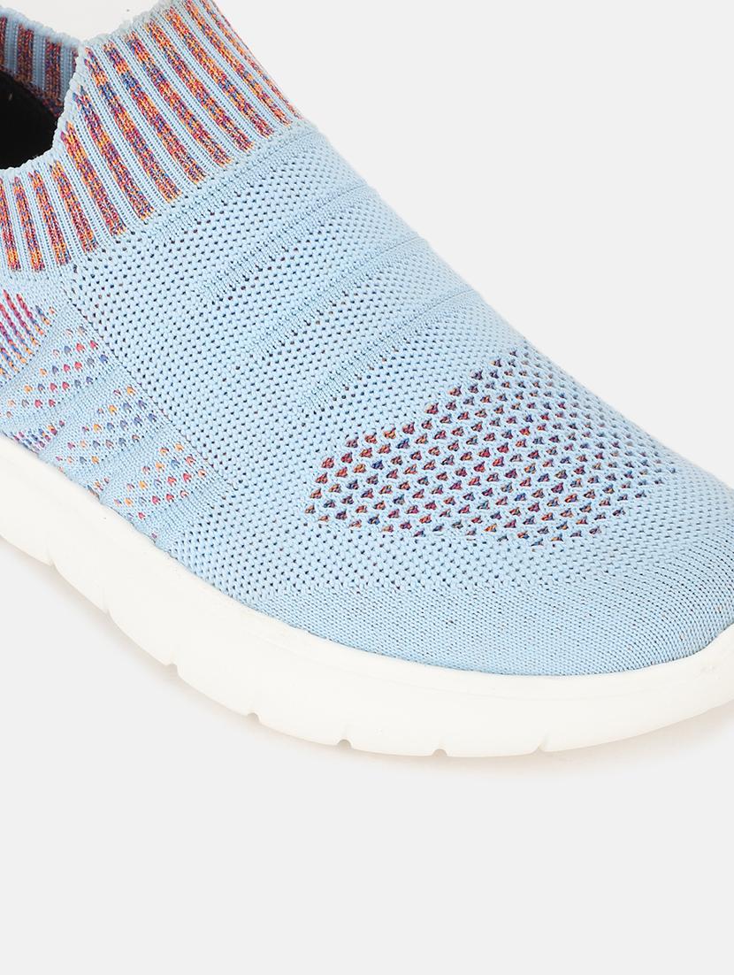 light blue fabric slip on casual shoes - 19666499 - Standard Image - 5