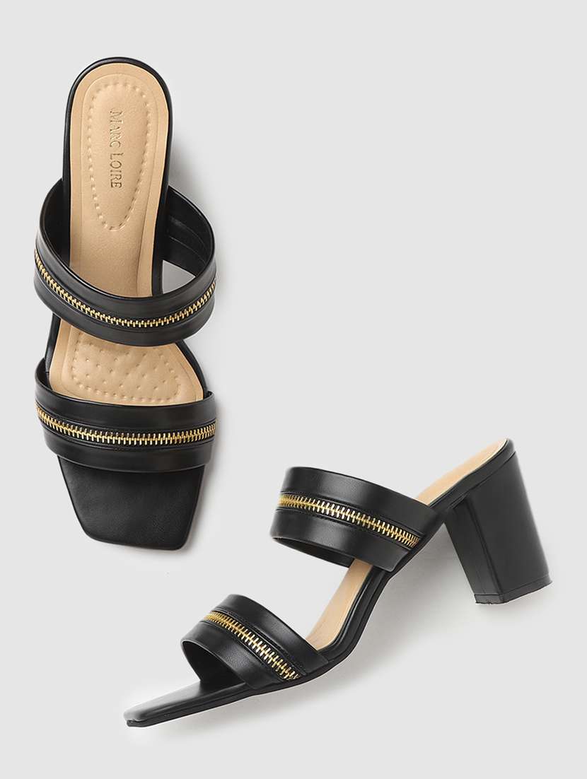 black tpu slip on sandals - 19666502 -  Standard Image - 3