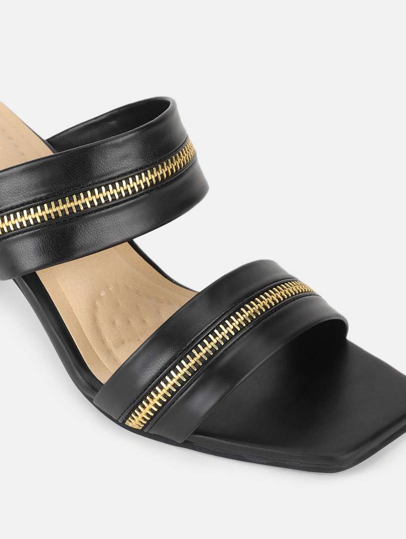 black tpu slip on sandals - 19666502 -  Standard Image - 5