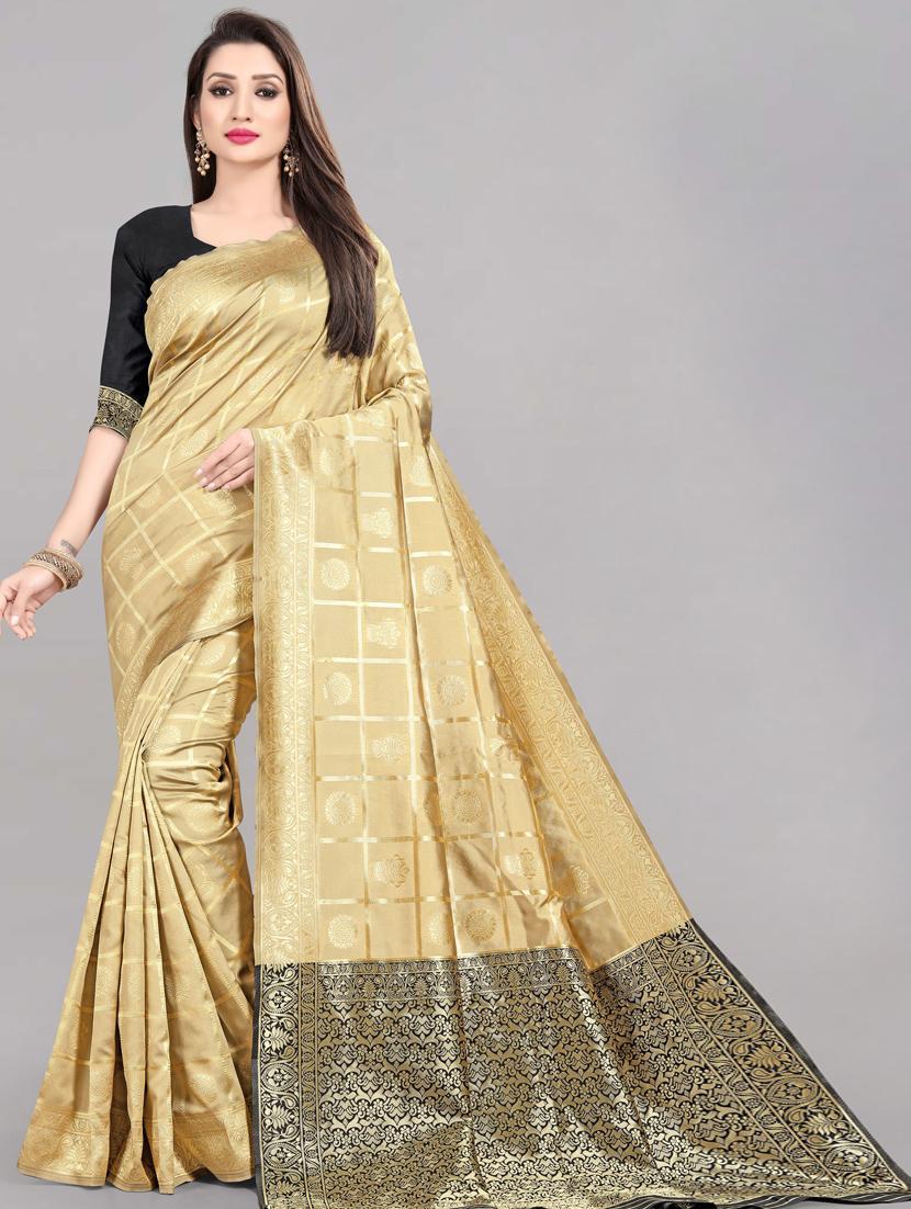 self designed woven saree with blouse - 19666549 - Zoom Image - 0