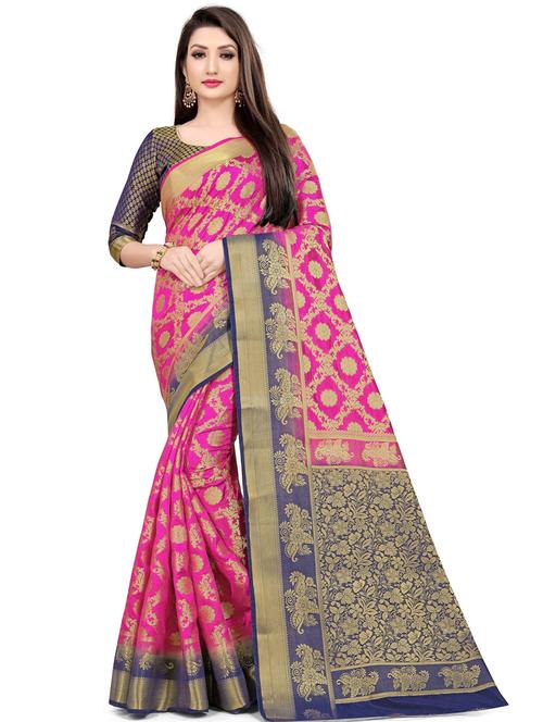 self designed woven saree with blouse - 19666559 - Standard Image - 0