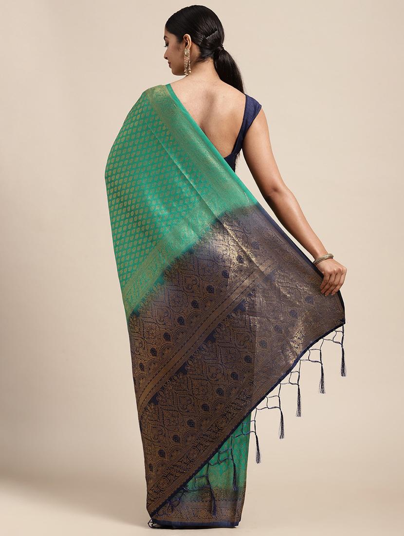 self designed woven saree with blouse - 19666561 - Standard Image - 3