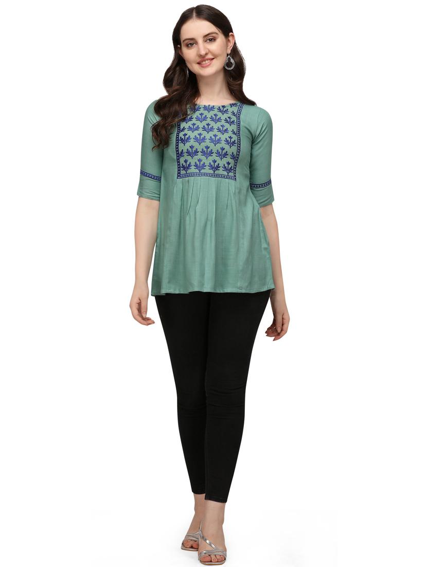 women's peplum round neck top - 19666627 - Standard Image - 3