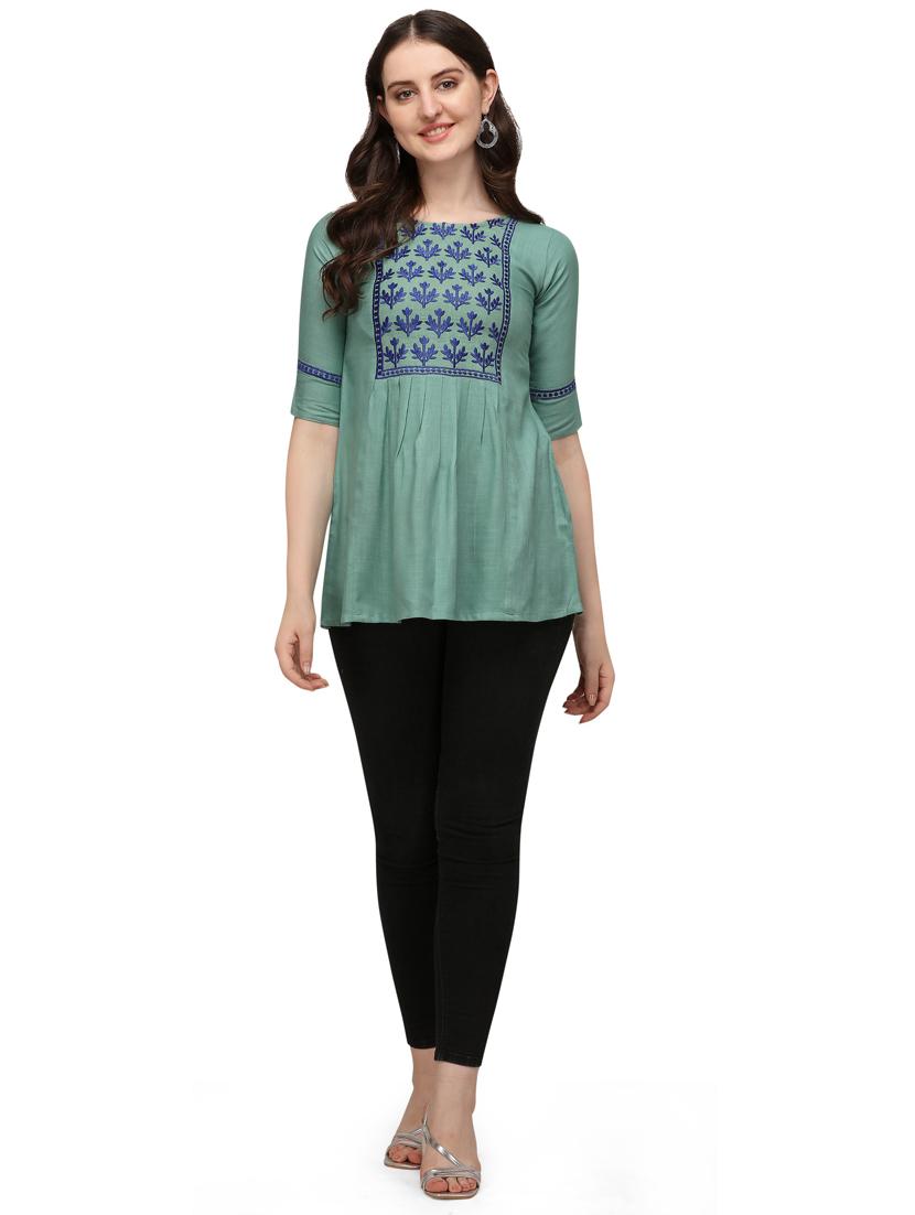 women's peplum round neck top - 19666628 - Standard Image - 3