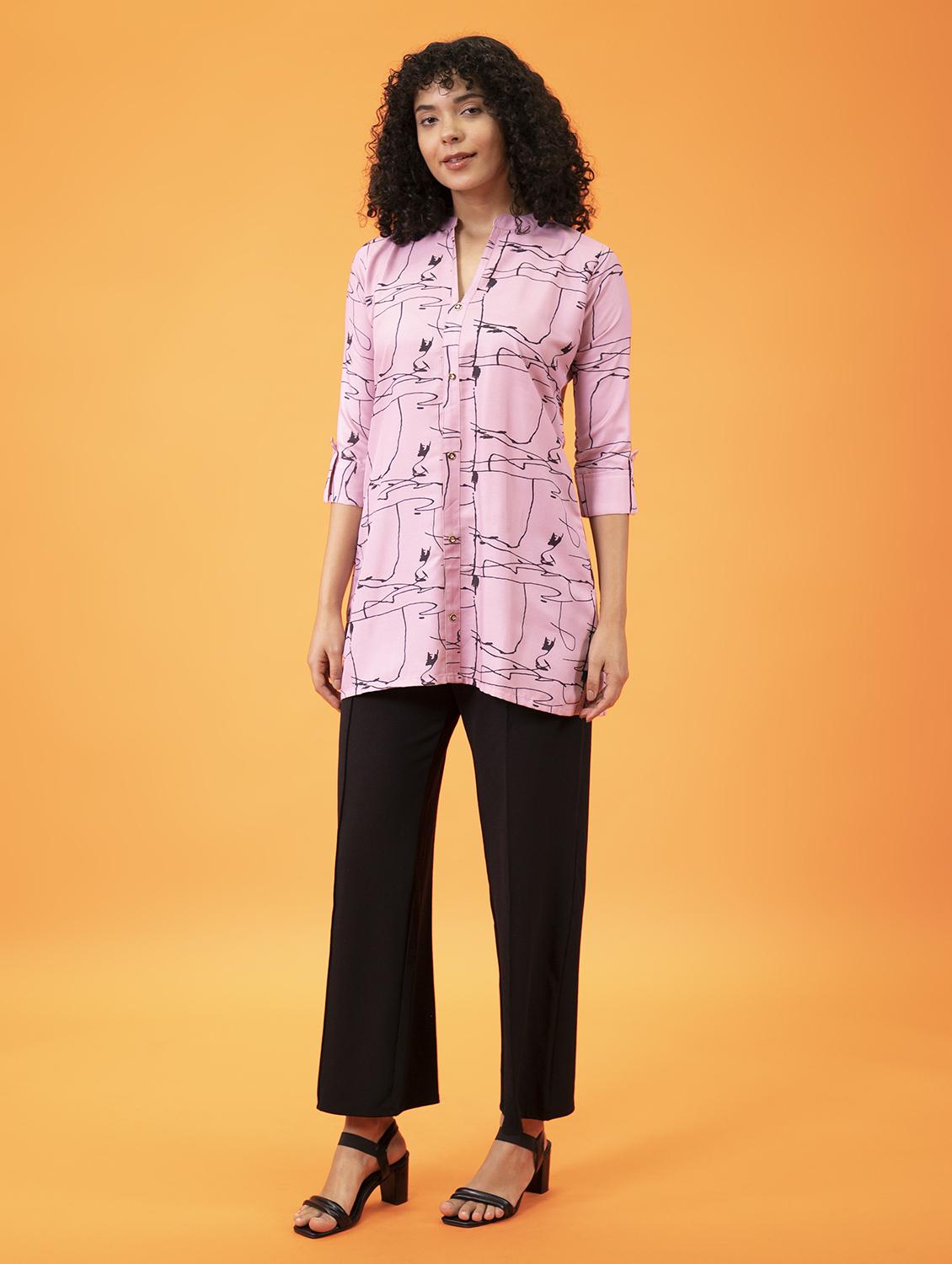 printed a-line kurti - 19666817 - Standard Image - 3