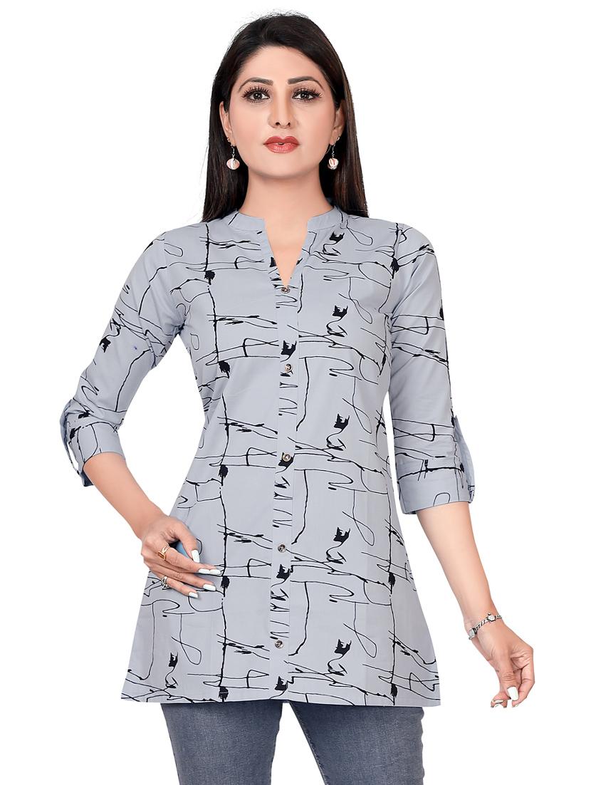 printed a-line kurti - 19666820 -  Zoom Image - 0