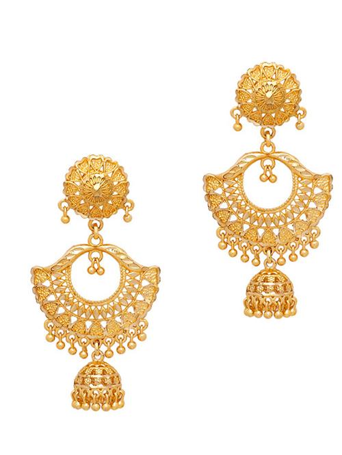 gold brass chandballi earring - 19666849 - Standard Image - 0
