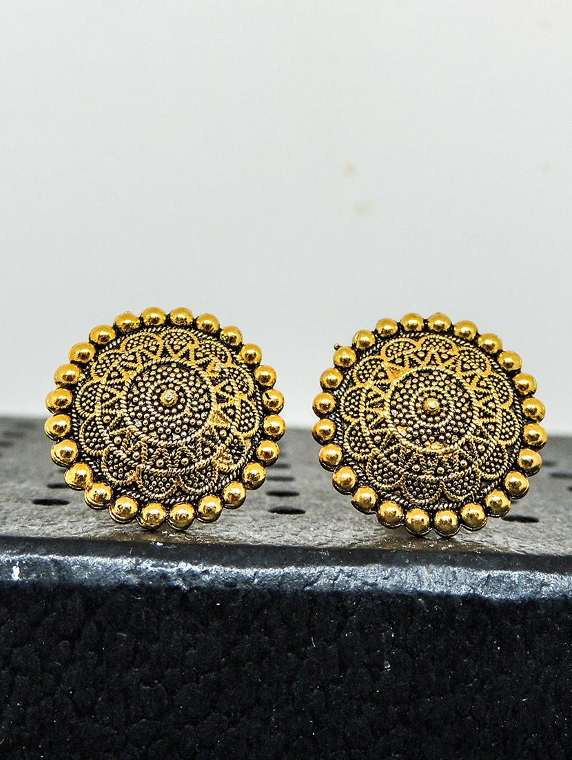 brown brass studs earring - 19666918 -  Zoom Image - 0