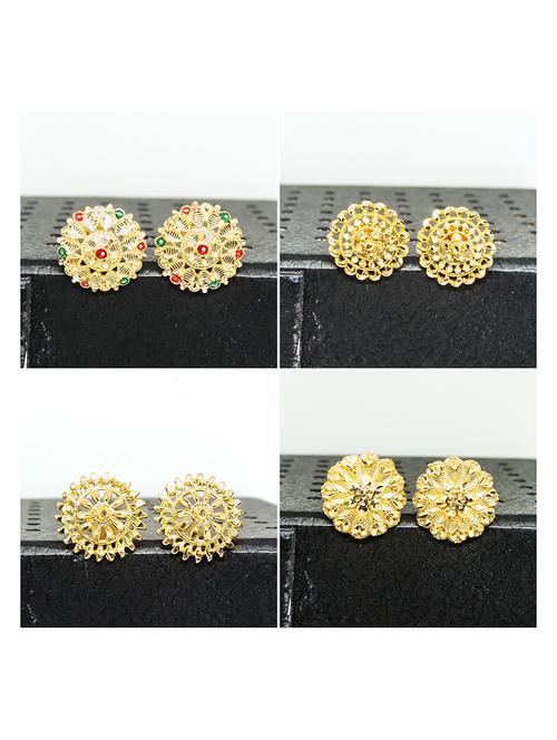 gold brass studs earring - 19666990 - Standard Image - 0