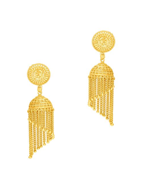gold brass jhumka earring - 19667030 - Standard Image - 0
