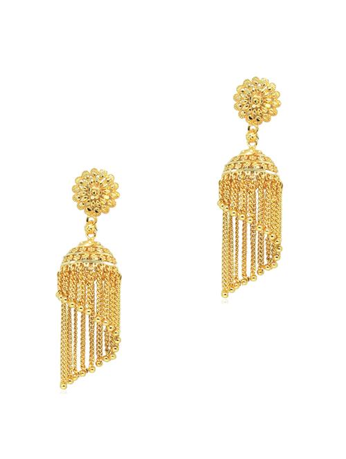gold brass jhumka earring - 19667031 -  Standard Image - 0
