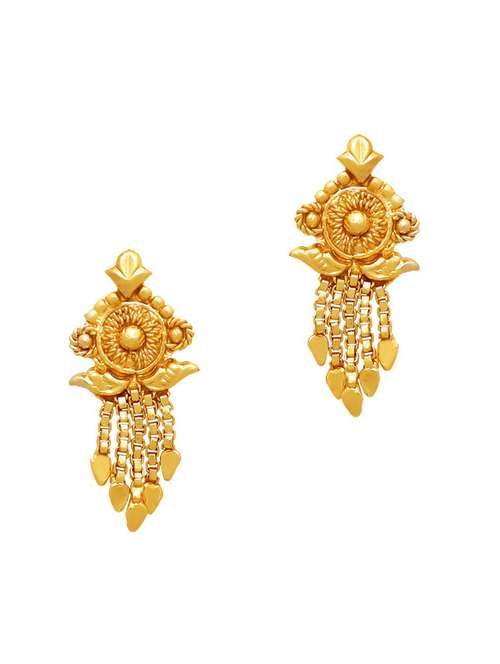 gold brass studs earring - 19667111 - Standard Image - 0