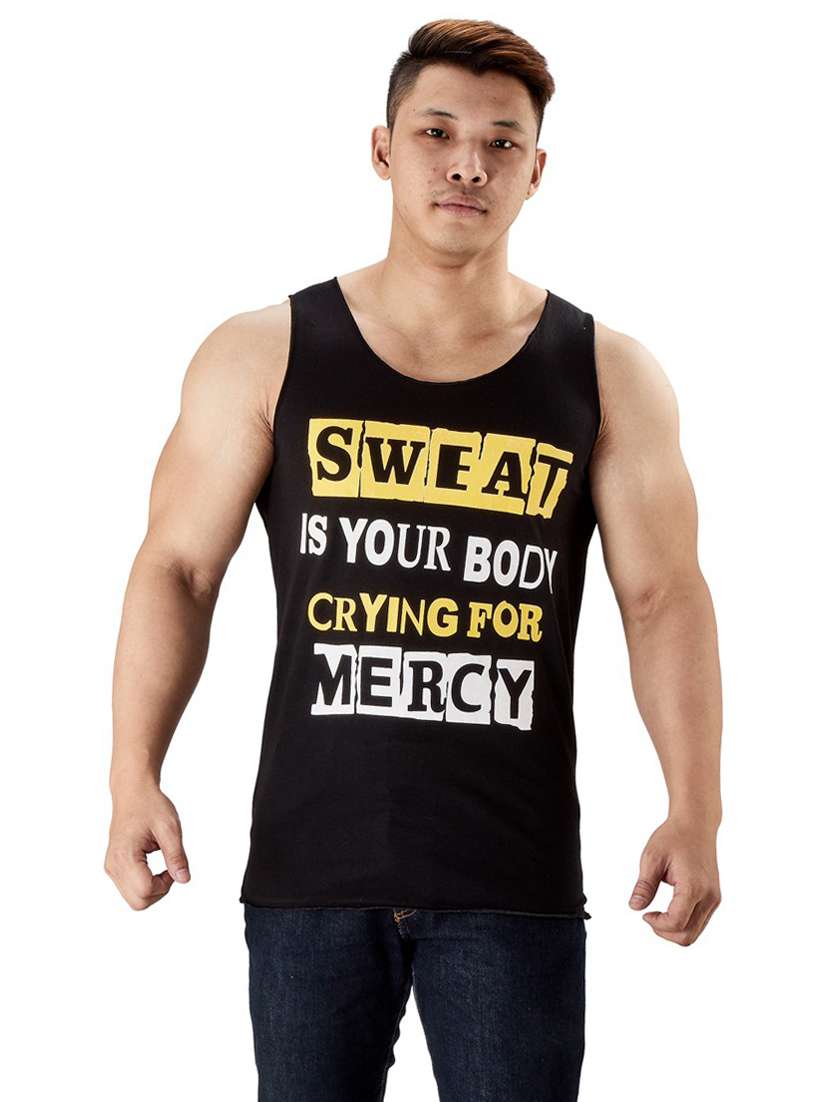 black pure cotton vest