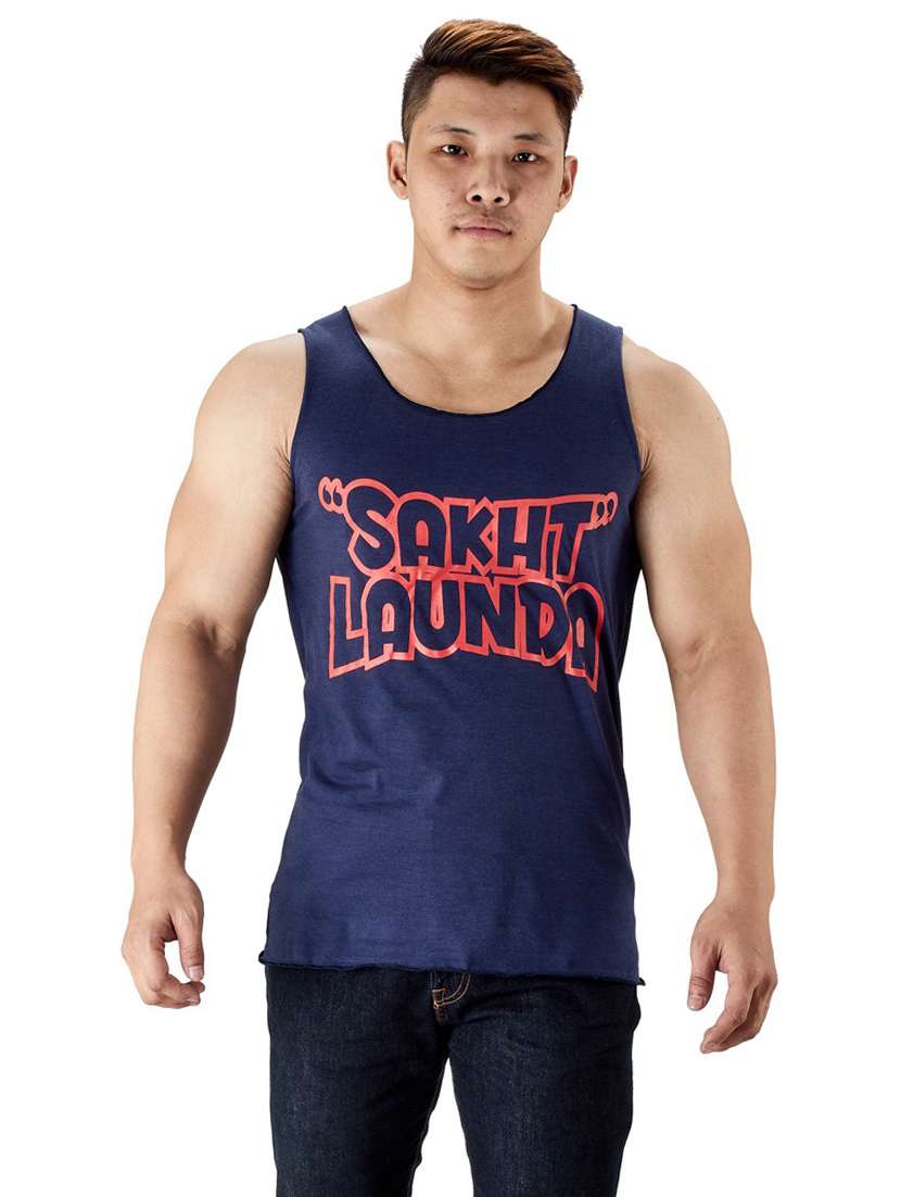 blue pure cotton vest