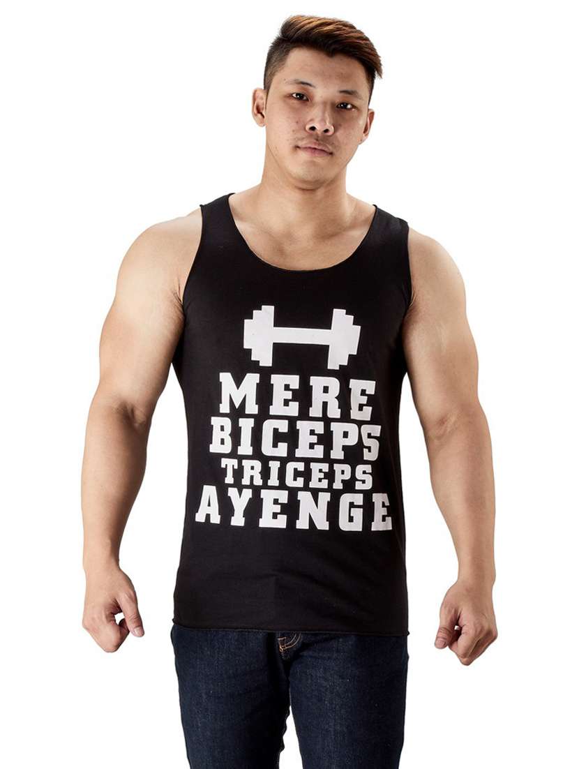 black pure cotton vest