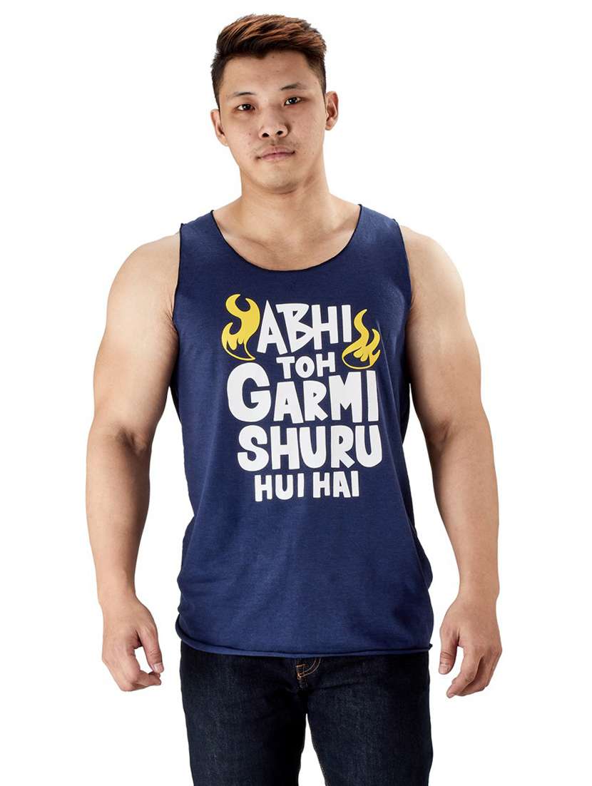 blue pure cotton vest