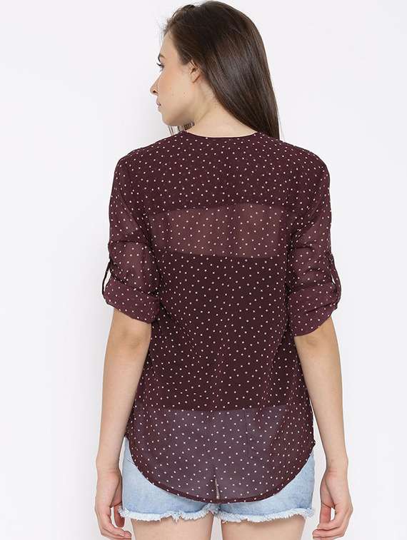 notch neck printed regular top - 19668986 -  Standard Image - 3