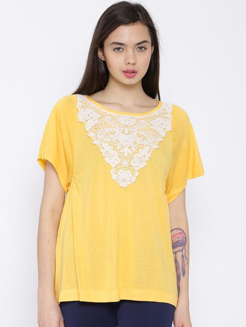 round neck self design  regular top - 19669014 -  Standard Image - 0
