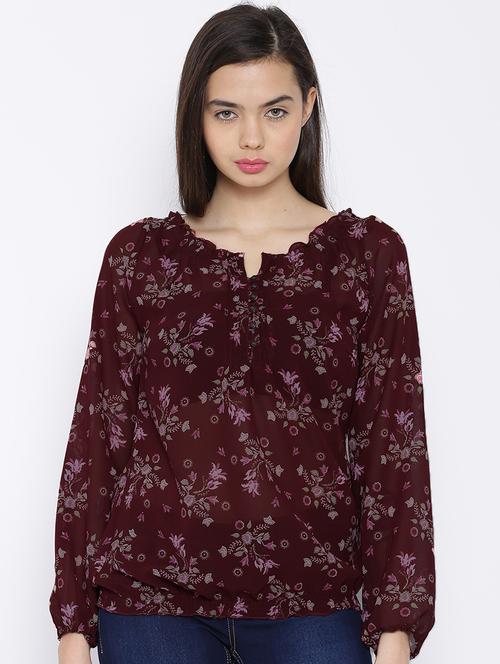 long sleeves printed regular top - 19669060 - Standard Image - 0