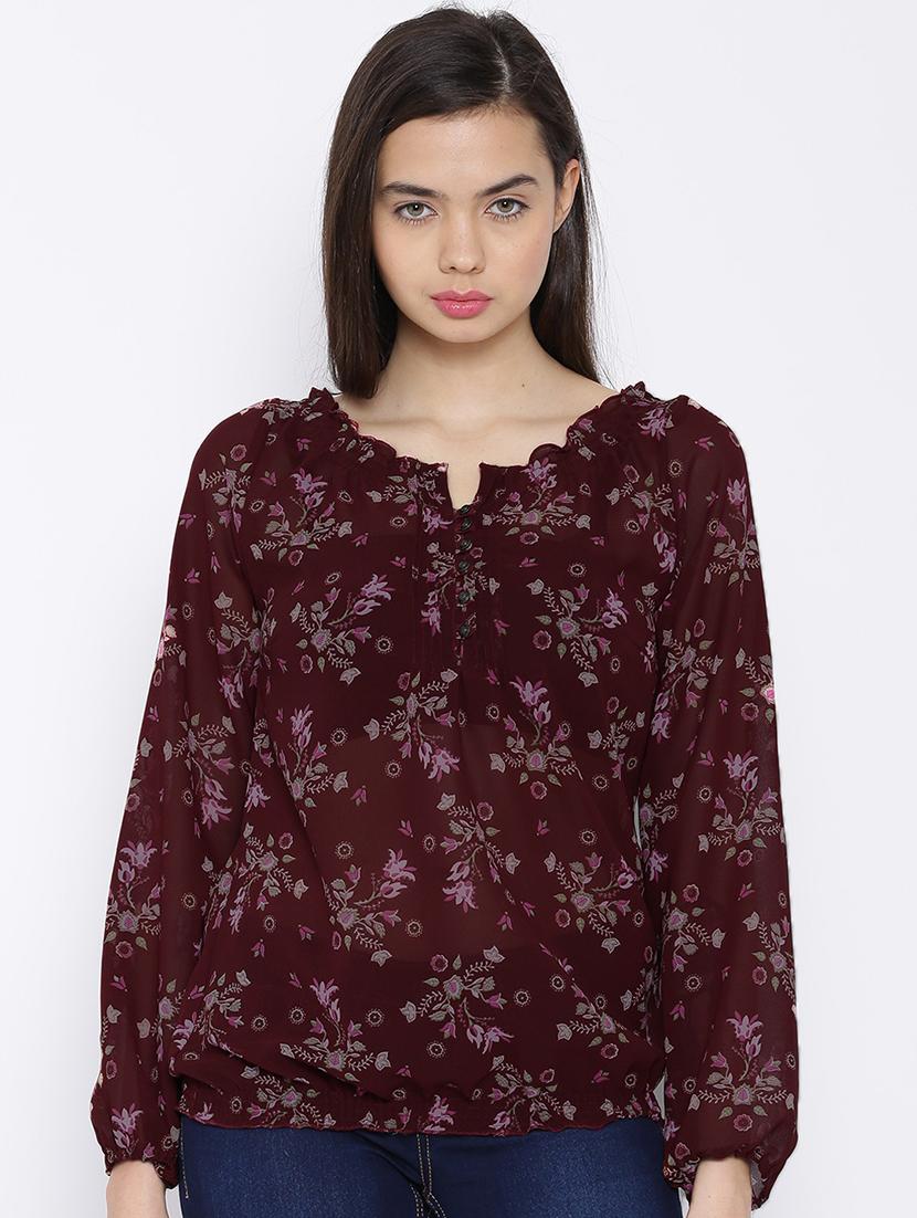 long sleeves printed regular top - 19669060 - Zoom Image - 0