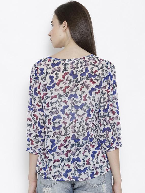 women boat neck printed top - 19669068 - Standard Image - 3
