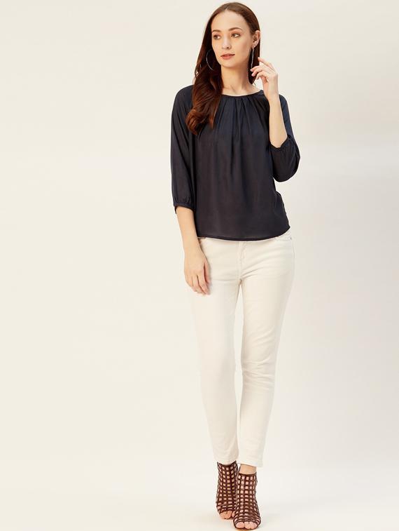 women's straight boat neck top - 19669072 - Standard Image - 3