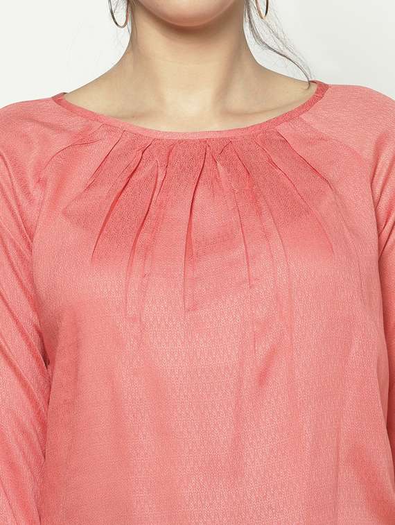 women round neck blouson top - 19669081 -  Standard Image - 3