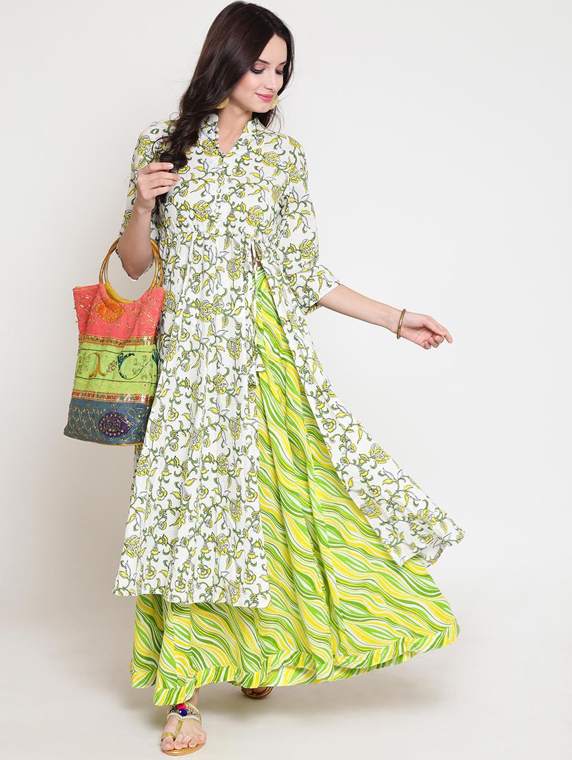 printed kurta with skirt set - 19670267 - Standard Image - 3