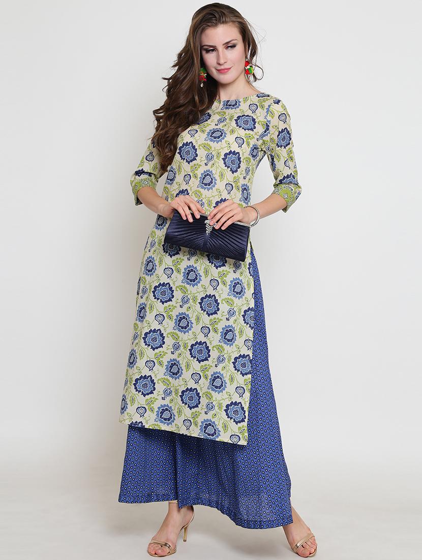 printed kurta with skirt set - 19670297 - Zoom Image - 0