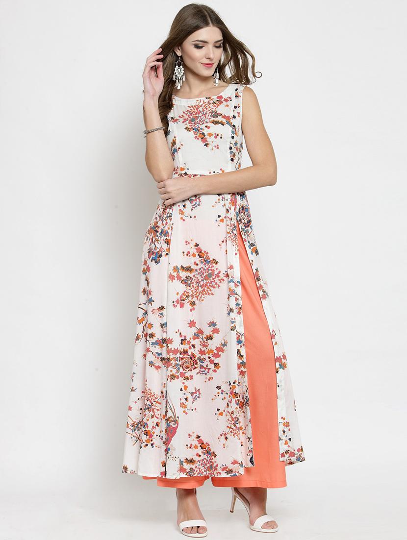 printed kurta with palazzo set - 19670353 - Zoom Image - 0