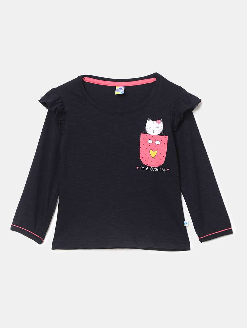 boys round neck front print t-shirt