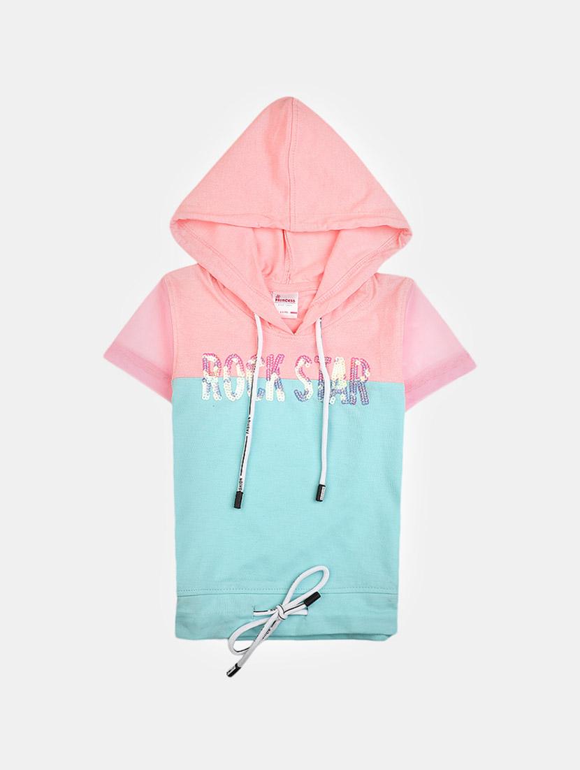 color block hood neck sweatshirt - 19670687 - Zoom Image - 0